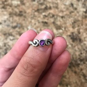 James Avery scrolled amethyst ring